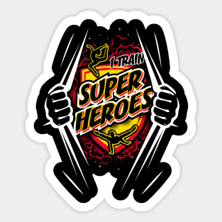 I Train Superheroes (Dark) Sticker